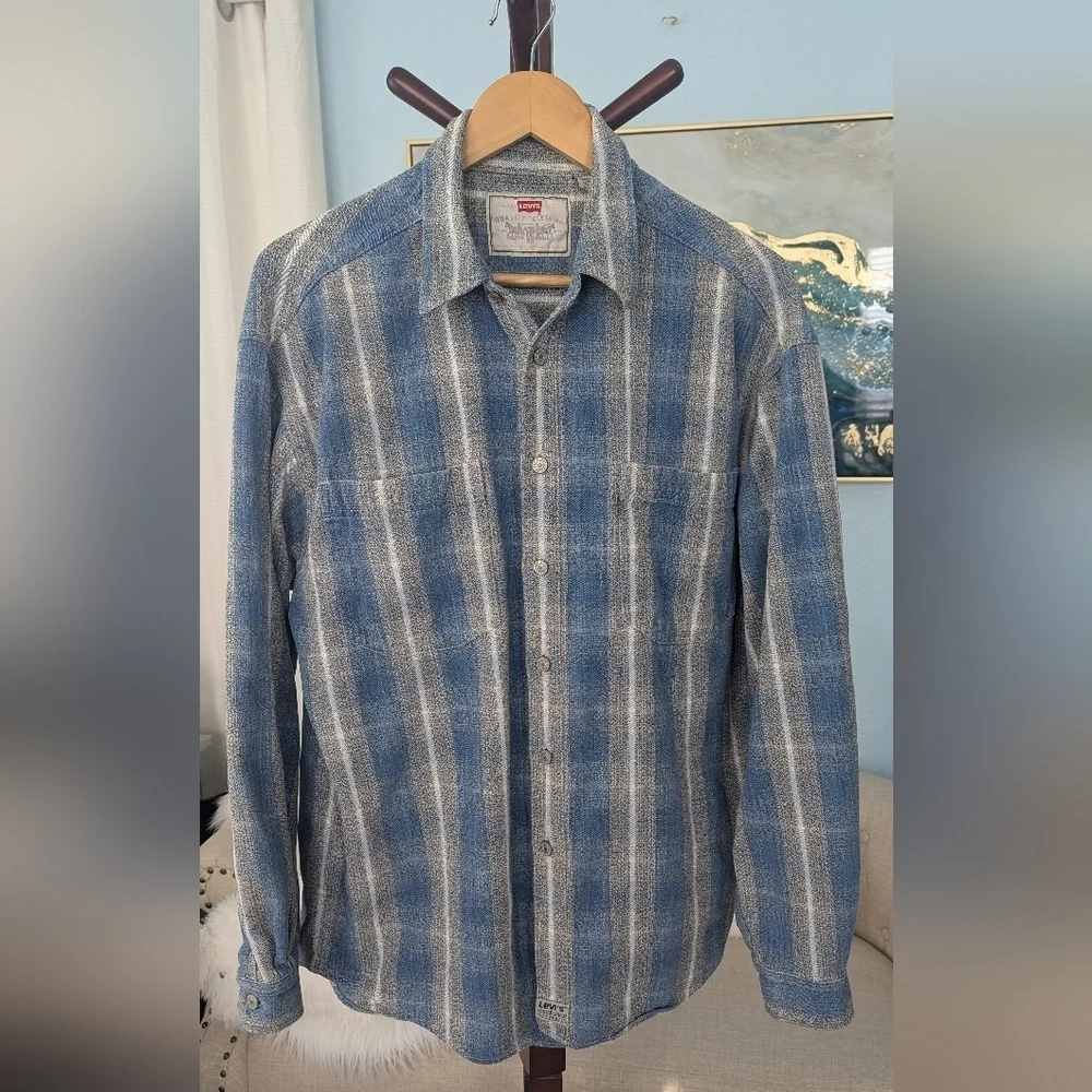 Vintage  Levis  Button Front  Western Y2K Man's Shirt Size L
